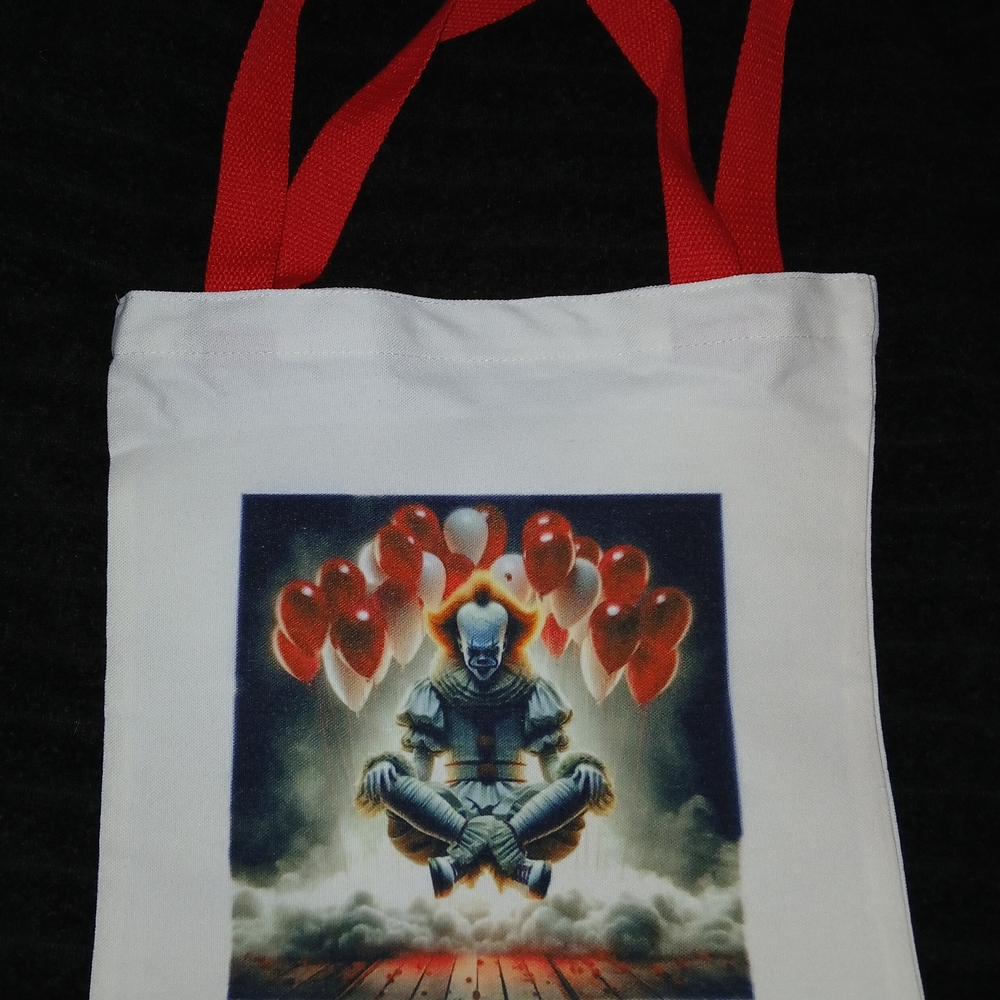 Red and White Graphic Tote Bag